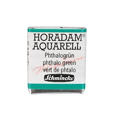 Image of Schmincke HORADAM® AQUARELL finest artists&#039; watercolours, 519 Phthalo green, 14 044, 1/2 pan
