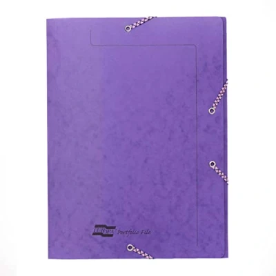 Image of Exacompta Ref 4754Z Europa Elasticated Portfolio File, 320 x 250mm, Suitable for A4 Documents, Holds Up to 200 Sheets, Straps Lilac, Pack of 10