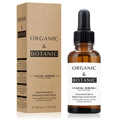 Image of Organic &amp; Botanic Amazonian Berry Facial Serum with Hyaluronic Acid Vitamin C Antioxidant Rich, Hydrating Revitalizing for Youthful Skin