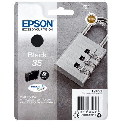 Image of Epson 35 Black Padlock Genuine Ink, Claria Photo HD Ink Cartridge