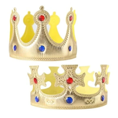 Image of MIVAIUN 2 Pieces King Crown,King Queen Crowns Kids BirthdayCrown,Party Hat Prince Play Tiara,Gold Crown for Adult Kid Costume Accessories Dress Up (Gold)