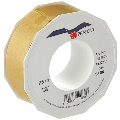 Image of Präsent Satin Ribbon Gold 40 mm Width, 25 m Length