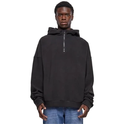 Image of Urban Classics HALF ZIP Fleece jumper, Men&#039;s, Size: Large, Black