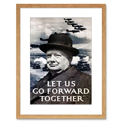 Image of Wee Blue Coo 9x7 &#039;&#039; AD WAR CHURCHILL WINSTON VICTORY BRITAIN WW2 FRAMED ART PRINT F97X975