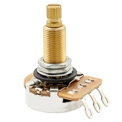 Image of Musiclily Pro HD A1M Full Brass Metric Coarse 18 Spline Split Long Shaft Pot Audio Taper Potentiometer for Electric Guitar Bass