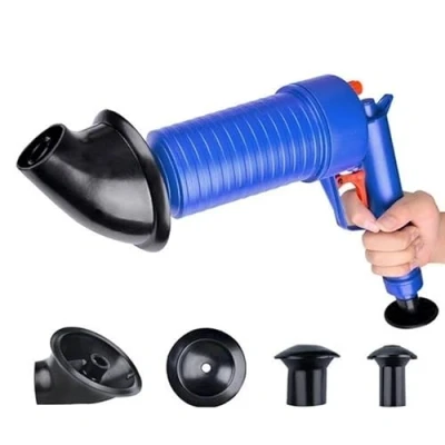 Image of Drain Unblocker Plunger, Toilet Plunger Kitchen Sink Sewer Dredge Tool, High Pressure Air Pump Pipe Tools Cleaning Tool with 4 Suckers for Bathtub Shower