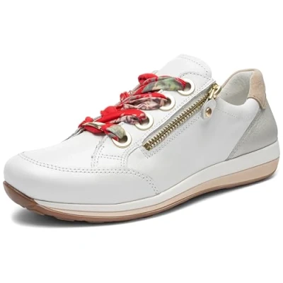Image of ARA Women&#039;s Osaka Sneaker, White Gold Camel 79, 4 UK