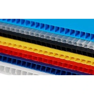 Image of 10 A2 sheets of BRIGHT YELLOW high impact corex plastic polypropylene fluted display board