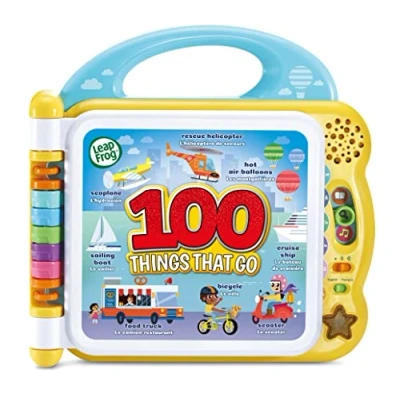 Image of LeapFrog 100 Things That Go, Baby &amp; Toddler Book, Educational and Interactive Bilingual Playbook, Gift for Pre School Kids aged 18, 24, 36+ months, English Version