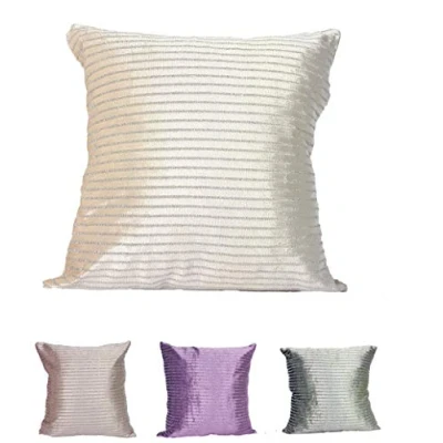 Image of HomeHarmony® Velvet Lurex Square Pillow Case Cushion Cover 45cm x (Natural)