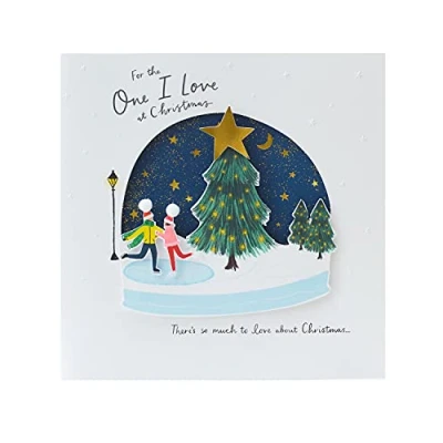 Image of UK Greetings One I Love Christmas Card to The for Her Him Romantic Card, Multi (670641 0 1)