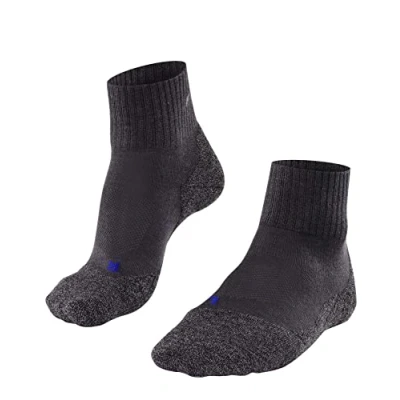 Image of FALKE Men&#039;s TK2 Explore Cool Short M SSO Lyocell Functional Yarn Thick Anti Blister 1 Pair Hiking Socks, Grey (Asphalt Melange 3180), 11 12.5