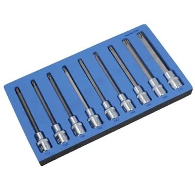 Image of Torx/Star Bit Sockets 1/2&quot; Drive 9pcs T27 T70 Deep by BERGEN AT828