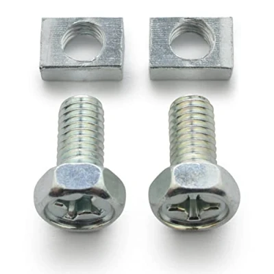 Image of Easyboost 2x Battery Screws and Nuts with Hex Head for Motorcycle Scooter AM6 Derbi MBK Booster Maxiscooter Rectangular Nut