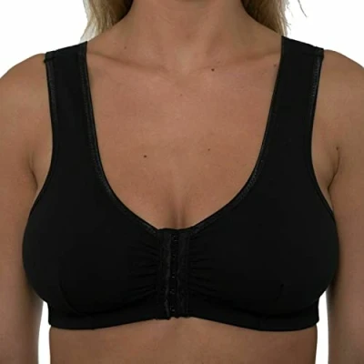 Image of Undercover Cotton Front Fastening Bra CB222 Black 36