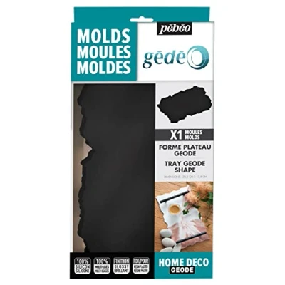 Image of Pebeo Gedeo Epoxy Resin Tray Mould Black Handles Included, White, 3x9x13cm
