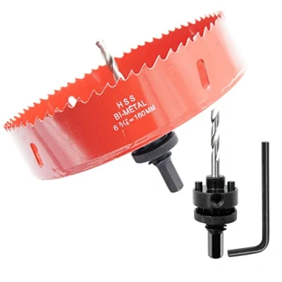 Image of 6.3 inch Hole Saw, LAIWEI 160mm Cutter,for Drilling Wood, Thin Sheet Metal, Aluminum Profiles, Drywall, PVC and Other Materials, Electric Drill Tool(6 5/16 160mm)