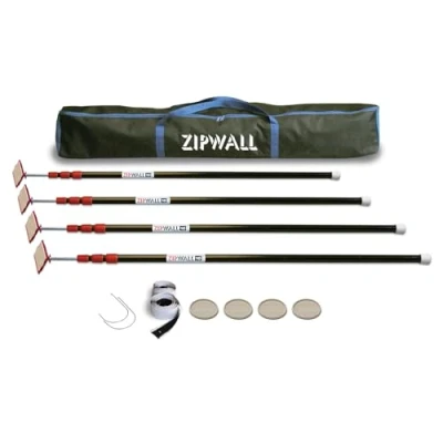 Image of ZipWall 4 Pack ZipPole 10&#039;/3 Meter Spring Loaded Poles for Dust Barriers, ZP4