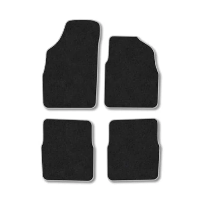 Image of Car Mats Compatible with Fiat Panda (2004 2012) Tailored Fit Grey Carpet Floor Set Accessory Custom 4 Pieces Anti Slip Backing &amp; Binding Trim Edge