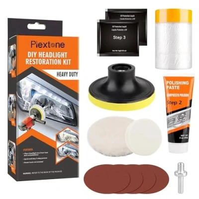 Image of Plextone Professional Headlight Restoration kit DIY Headlamp Brightener Car Care Repair Head Lense Clean(automatic) (S202) 1