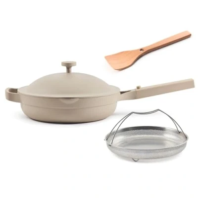Image of Our Place Always Pan 2.0 Nonstick 26.7 cm Toxin Free Ceramic Cookware Versatile Frying Pan, Skillet, Saute Stainless Steel Handle Oven Safe Lightweight Aluminum Body Steam