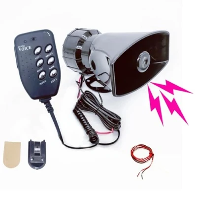 Image of YIYIDA Alarm Horn siren Police Sound 6 Tones 12V Electric Air Easy installation 135db Adjustable volume black Car Speaker for ship lorry Boat etc