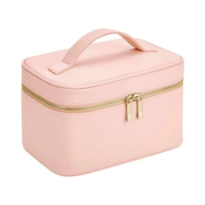 Image of BagBase BG763 Boutique Vanity Case Elegant Leather Look PU Perfect for Makeup &amp; Travel Needs Gifts Women Soft Pink