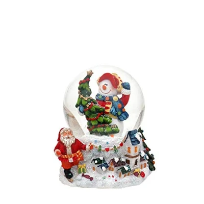 Image of Dekohelden24 501611 Snowman with Fir on Base Winter Landscape Dimensions H/W/Ball Approx. 9 x 8 cm / 6.5