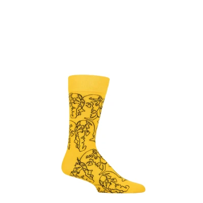 Image of Mens and Women&#039;s 1 Pair Happy Socks Beatles Lines Multi 4 7 Unisex
