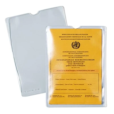 Image of HERMA 1332 Transparent ID Cover, Pack of 10, Vaccination Certificate Cover for Old Card, Book, Holder Protection Money Books, Documents in DIN A6 Format, Plastic