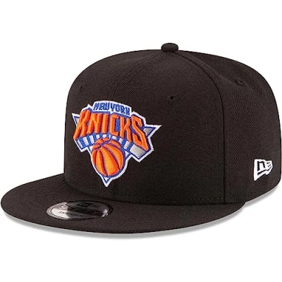 Image of New Era NBA Black 9FIFTY Adjustable Snapback Hat Cap One size Fits All, York Knicks Black,