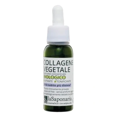 Image of La Saponaria Plant Collagen Serum, Anti Ageing, Kigelia, Quillaja, Peptides, Lifting, Tightening, All Skin Types, Moisturiser, Natural, Vegan, Cruelty Free, Recycled Packaging, Organic, 30ml