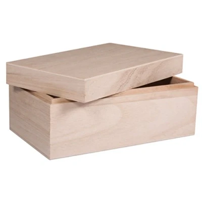 Image of Rayher 62815000 Natural Wood Box with Lid for Craft, DIY Wooden Keepsake Box, 20 x 12 9 cm