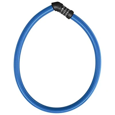 Image of ABUS cable lock 4408C Combination 65 cm long steel with plastic coating security level 2 Blue