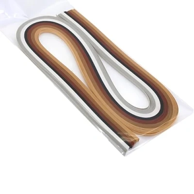 Image of ODETOJOY Quilling Paper Gradient Strips 5MM Crafts Filigrana Color Ramps Chromatic Crescendo 120pcs Length 21inch (Brown)