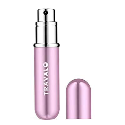 Image of Travalo Classic Refillable Perfume Spray Revamped Refill System Elegant Metal Travel Atomizer U fill Bottle TSA Flight Approved Portable Pink Unisex 0.17 oz