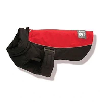 Image of Danish Design Red Sports Machine Washable Adjustable Fastening Light Reflective Luxe Dog/Puppy Coat 30 Inch 75 cm