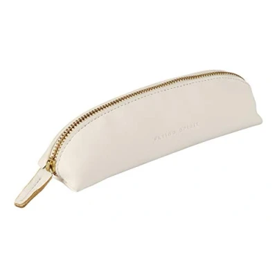 Image of Clairefontaine 104512C A Flying Spirit triangular pencil case 18x4x4 cm, in smooth lambskin, White