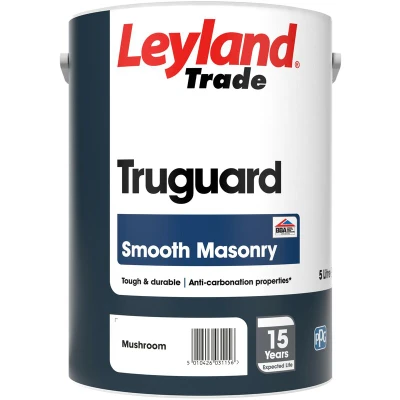 Image of Leyland Trade Truguard Smooth Masonry Paint Mushroom 5L
