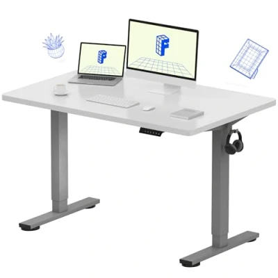 Image of FLEXISPOT Electric Height Adjustable Standing Desk Sit Stand Up with Memory Smart Pannel EF1 SERIES(120 * 80cm, Silver Frame+White Desktop)