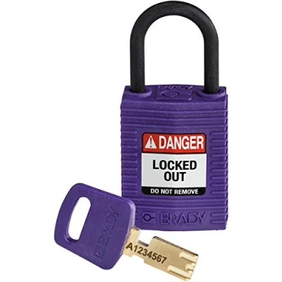 Image of SafeKey Compact Padlock, 33mm x 67mm 19mm, Purple, Pack of 6