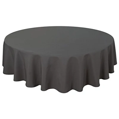 Image of Home Direct Quality Round Fabric Tablecloth Table Cover 180cm 70&quot; Grey Dark