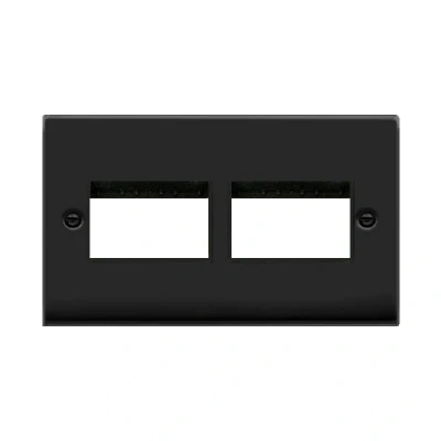 Image of Click Deco 2 Gang Plate x 3 Aperture Unfurnished Matt Black Inserts