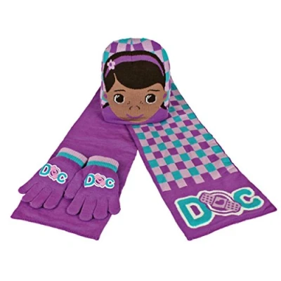 Image of Disney Doc McStuffins Child/Girls Winter 3 Piece Scarf, Hat and Gloves Set
