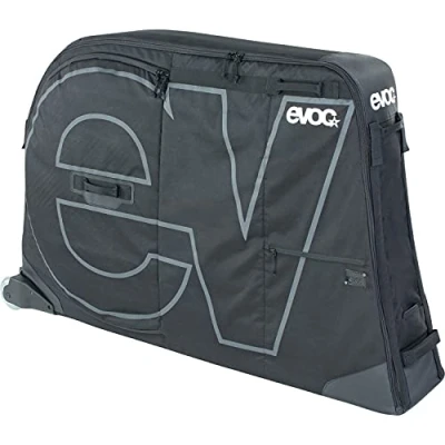 Image of EVOC Bike Bag Lightweight Transport Bag, Cover for Almost All Bikes (incl, Separate Compartment Wheels, Fork Mount stabilisation, Extra Wide Chassis, 280l, max. wheelbase 126 cm), Black