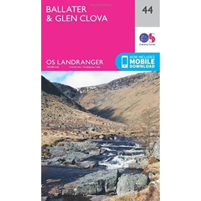 Image of Landranger 44 Ballater, Glen Clova Map With Digital Version