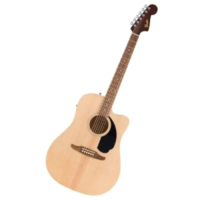 Image of Fender California Debut Redondo Dreadnought with cutaway Acoustic Guitar CE, Spruce Top, Black Pickguard, Natural