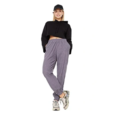 Image of Trendyol Women Normal Waist Skinny fit Loose Jogger Tracksuit Bottoms Gray