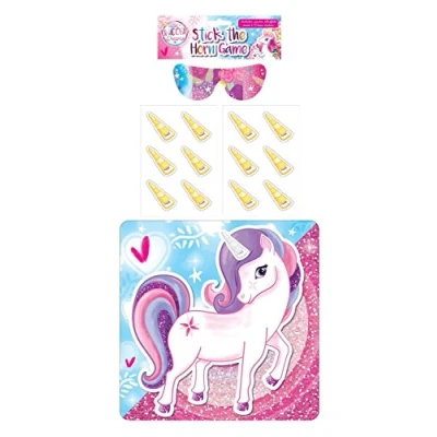 Image of Henbrandt Pin The Horn On Unicorn Party Game Girls Kids Fairies Accessories Birthday