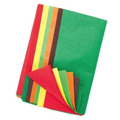 Image of Baker Ross AX157 Autumn Tissue Paper Pack of 24, Perfect for All Arts and Crafts Projects, Ideal Classroom Work Home Activities